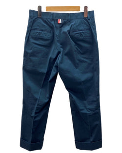 トムブラウン THOM BROWNE NEW YORK TWILL CHINO TROUSERS ツイル チノ トラウザー トリコロール ジップフライ ズボン パンツ 紺 無地 MTU187A-00087 チノパン ネイビー Lサイズ 104MB-138