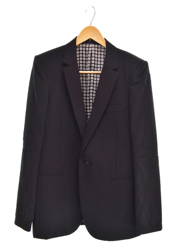 ナンバーナイン NUMBER (N)INE 04SS DREAM期 ドリーム期 裏地小紋柄 フリンジ加工 テーラード ジャケット ジャケット ブラック 103MT-2509