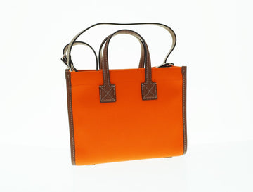 バーバリー Burberry BUERBERRY LONDON ENGLAND MNFREYA TOTE ミニフレアトートバッグ キャンパス レザー切り替え バッグ レディースバッグ トートバッグ オレンジ 103B-106
