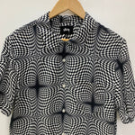 ステューシー STUSSY Psychedelic Checker Shirt 半袖シャツ ホワイト Mサイズ 201MT-3906