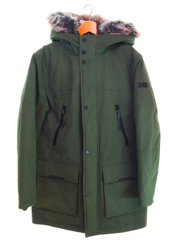 マイケルコース MICHAEL KORS Benson Faux Fur Trim Woven Parka ベンソン ファー パーカー 中綿 アウター OLIVE オリーブ MC27350 XS ジャケット グリーン SSサイズ 103MT-2198