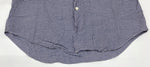 ダブルアールエル RRL 90s 三ツ星タグ SHIRT ステンカラー オープンカラー 開襟 フロントボタン ヴィンテージ VINTAGE ラルフローレン RALPH LAUREN ギンガムチェック コットン シンガポール製 BLUE 青 長袖シャツ 総柄 ブルー Mサイズ 104MT-1972