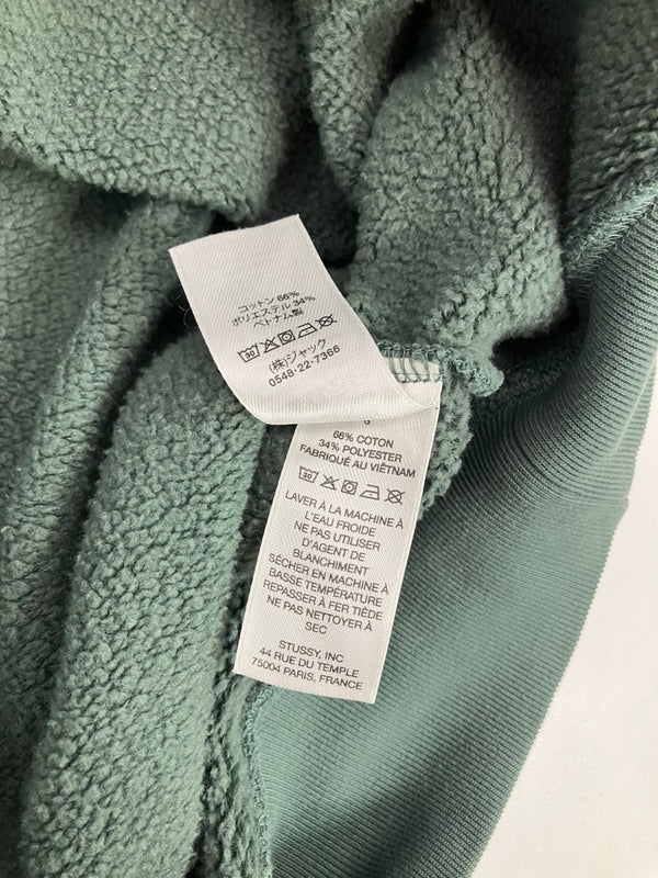 ステューシー STUSSY 24AW Overlock Varsity Raglan Crew オーバーロック バーシティ ラグラン クルー ユーズド加工 カレッジロゴ 118564 スウェット グリーン Lサイズ 101MT-5332