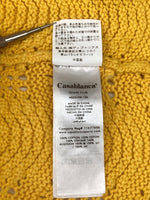 カサブランカ Casablanca Crochet Polo Shirt クロケット ポロ シャツ ニット黄 CASABLANCA22SS-8 半袖シャツ ロゴ イエロー Mサイズ 104MT-1771