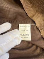 ニードルズ Needles オープンカラー チェックシャツ 開襟 茶 長袖シャツ ブラウン Mサイズ 101MT-5205