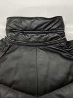 アベイシングエイプ A BATHING APE LEATHER DOWN JACKET レザー ダウン ジャケット アウター ファー 黒 ジャケット 無地 ブラック Mサイズ 104MT-858