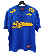 シュプリーム SUPREME 21SS Mesh Stripe Football Jersey メッシュ ストライプ フットサル ジャージ 青 Tシャツ ロゴ ブルー Mサイズ 104MT-1706