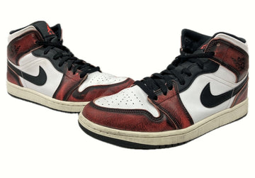 ナイキ NIKE 22年製 AIR JORDAN 1 MID SE WEAR AWAY エア ジョーダン ミッド ウェア アウェイ AJ1 白 赤 DV9565-006 メンズ靴 スニーカー ホワイト 28cm 104-shoes555