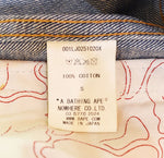 ア ベイシング エイプ A BATHING APE BAPE INDIGO ベイプ インディゴ DENIM JACKET INDIGO ウォッシュ 加工 デニム インディゴ  001LJ0251020X ジャケット ブルー Sサイズ 103MT-2946