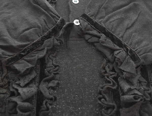 トリココムデギャルソン tricot COMME des GARCONS AD2005 00s 00's フリル切替 TP-T001 半袖ポロシャツ ブラック 103LT-126