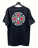 ヴィンテージ vintage 90s 00s INDEPENDENT インディペンデント PRINT S/S TEE プリント Tシャツ NHSタグ OLDSKATE スケボー 両面プリント 黒 Tシャツ ロゴ ブラック Lサイズ 104MT-1209