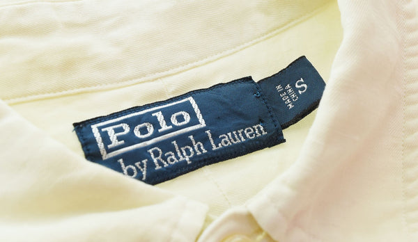 ラルフローレン RalphLauren 90s 90's Polo by Ralph Lauren LINEN×SILK リネン シルク シャツL/S White 長袖シャツ ホワイト Sサイズ 103MT-2675