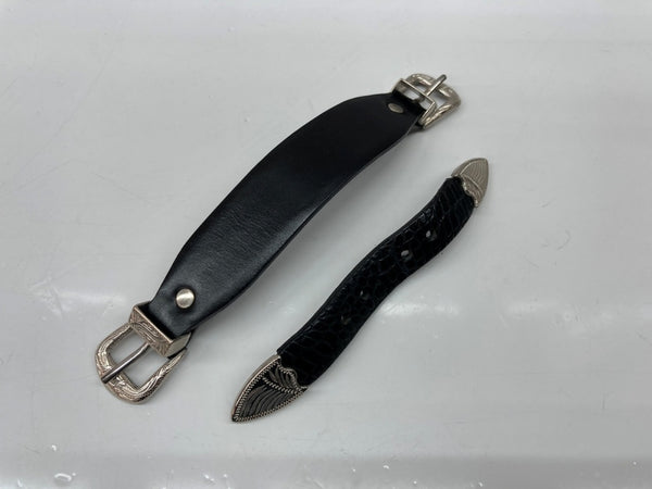 トーガ TOGA Double buckle bangle ダブル バックル バングル ウエスタン ブレスレッド 黒 銀 TZ31-AK922 メンズジュエリー バングル・ブレスレット 総柄 ブラック 104A-82