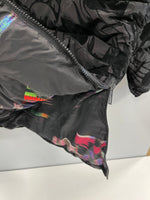 デシグアル DESIGUAL ミッキーマウス パデッドコート 黒 総柄 ディズニーコラボ ジャケット ブラック SSサイズ XS 101LT-240