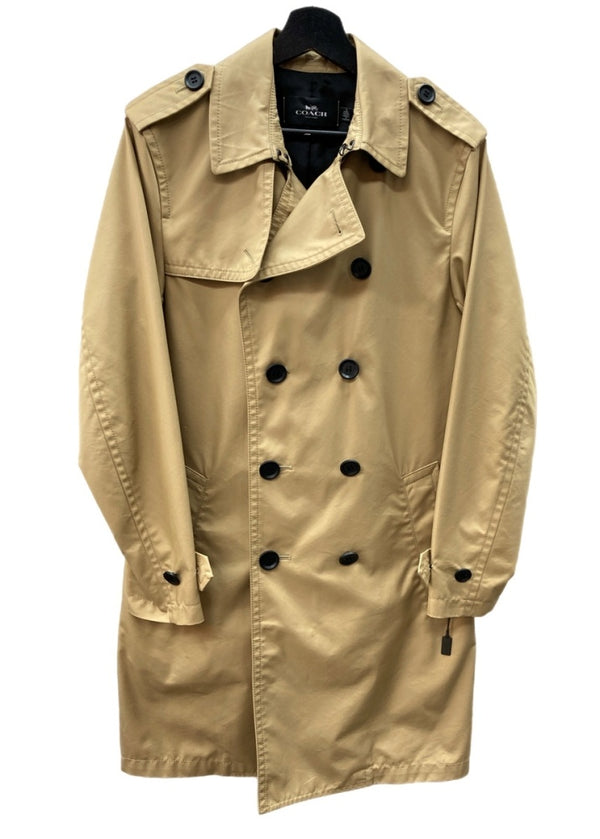 コーチ COACH トレンチコート TRENCHCOAT ライトアウター ダブル ミモレ丈 スリット BROWN 茶色 F33778 コート 無地 ブラウン XSサイズ 104LT-256