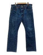 ダブルアールエル RRL DENIM PANTS デニム パンツ 赤耳 セルビッチ ボタンフライ ジーパン ジーンズ USA製 Ralph Lauren インディゴ 青 ロゴ デニム ブルー 34×32 104MB-352