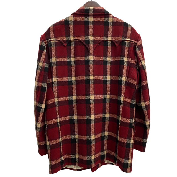 【曜日割引対象外】 ダブルアールエル RRL 90's Western York Tweed Check Half Coat 三つ星 ジャケット レッド Mサイズ 201MT-3835 VB