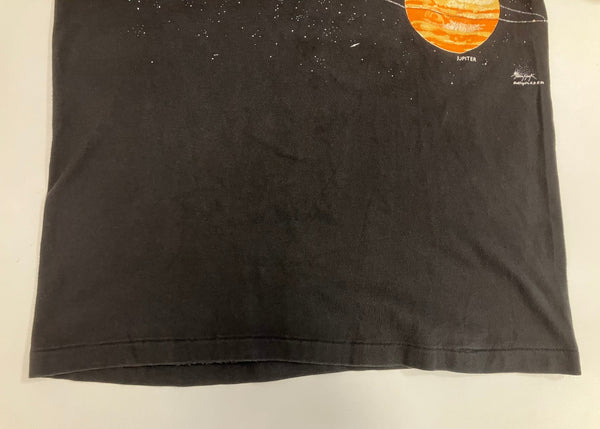 ヴィンテージ vintage 90's 90年代 Hanes HaRlequin 宇宙 惑星 アートプリント スーベニアT MADE IN USA アメリカ製 Tシャツ ブラック Sサイズ 101MT-4814