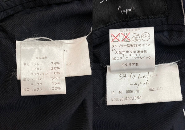 スティレラティーノ STILE LATINO TAILORED JACKET テーラード ジャケット シングル ブレザー 紺 サイズ 44 ジャケット ストライプ ネイビー 104MT-2134