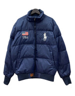 ラルフローレン RalphLauren DOWN JACKET ダウン ジャケット CUSTOM FIT ビックポニー ジップアップ 刺繍 アウター 紺 ジャケット ロゴ ネイビー Mサイズ 104MT-2142