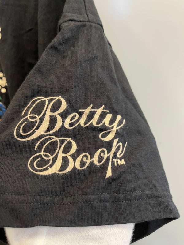 バンソン VANSON BETTY BOOP ベティ ドッキングワンピース レオパード柄 マーメイド刺繍  ワンピース ブラック LLサイズ XL 101LT-236