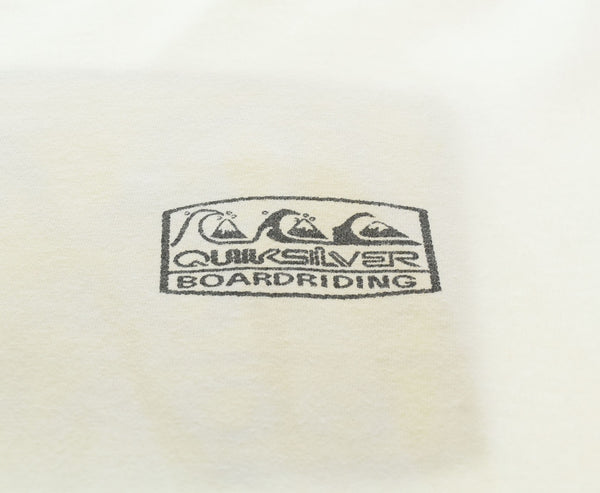 クイックシルバー Quiksilver 90's BOARDRIDING LOGO PRINT Tee ボードライディング ロゴ T MADE IN USA 90年代 90s オールドサーフ オールドスケート XL Tシャツ ホワイト 103MT-2719