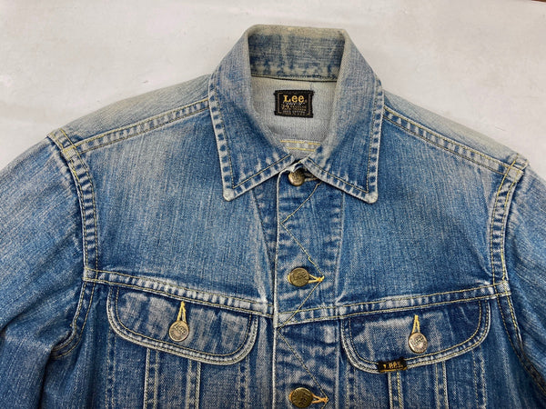 リー Lee 60's 60年代 101-J Vintage Denim Jacket ヴィンテージ デニム Gジャン 四角黒タグ 青 サイズ 34 ジャケット 無地 ブルー 104MT-985