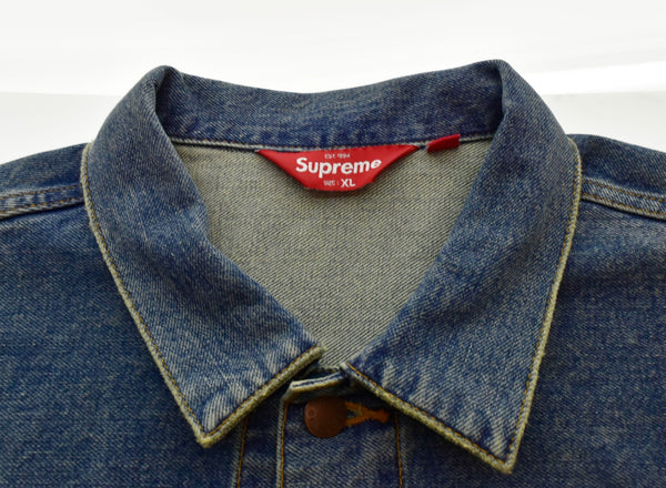 シュプリーム SUPREME 24AW DISTRESSED SELVEDGE TRUCKER JACKET ディストレスト セルビッジ トラッカー ジャケット デニム ジャケット青 ジャケット ブルー LLサイズ 103MT-1374