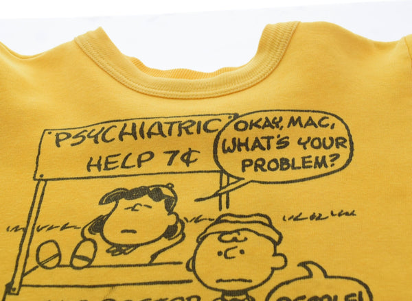 ヴィンテージ Vintage 60s 60's 60年代 USA製 PEANUTS  ビンテージ スヌーピー 染み込みプリントスウェット  スウェット イエロー Lサイズ 103MT-2208