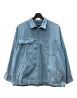 ラルフローレン RalphLauren POLO COUNTRY 80s 90s CHAMBRAY SWING-TOP JACKET シャンブレー スウィング トップ ジャケット ジップアップ 薄手 青 ジャケット 無地 ブルー Mサイズ 104MT-2049
