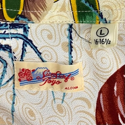 【曜日割引対象外】 サンサーフ SUN SURF "LOBSTERS MAKE UP THE FALL" 伊勢海老 アロハシャツ SS36841 半袖シャツ マルチカラー Lサイズ 201MT-3827 VB