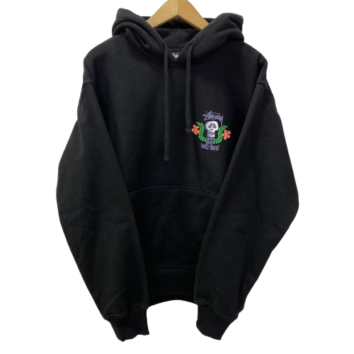 ステューシー STUSSY Skull CREST ZIP Hoodie パーカ ブラック M