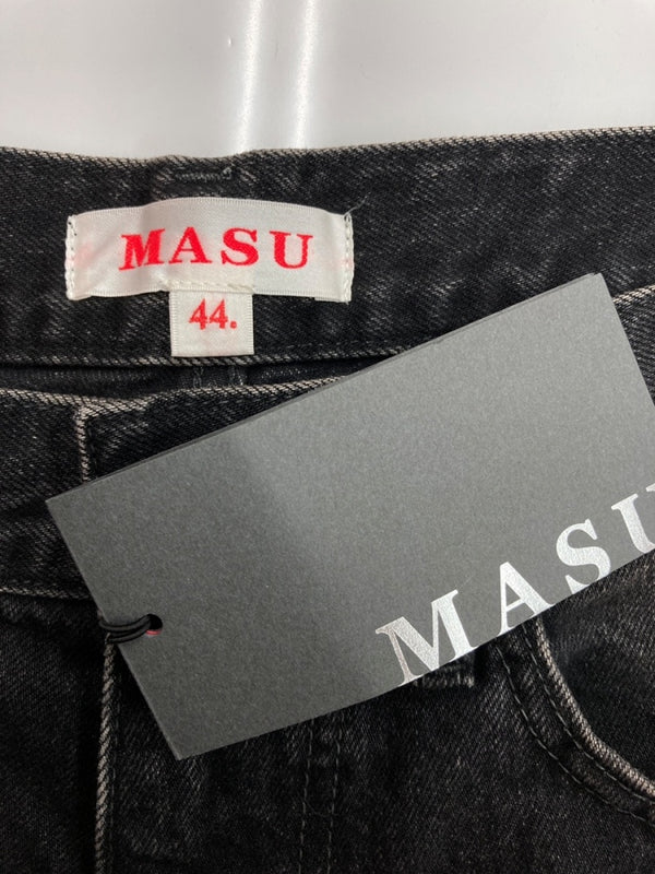 エムエーエスユー MASU BOYS FEATHER BAGGY JEANS フェザー バギー ジーンズ エンジェル 羽 ジップフライ デニム 黒 総柄 MBFW-PTB224L デニム ブラック サイズ 44 104MB-276