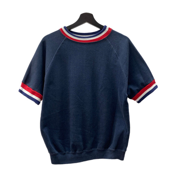 ヴィンテージ vintage 60s～ 60年代 Springfoot 半袖スウェット ラグラン ラインリブ トリコロール 紺 スウェット 無地 ネイビー Lサイズ 104MT-1273