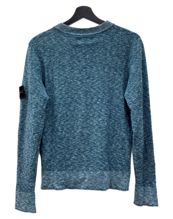 ストーンアイランド STONE ISLAND CNECNECK KNIT クルーネック ニット パッチ プルオーバー 薄手 セーター 青 6915544B2 セーター ロゴ ブルー Sサイズ 104MT-1874
