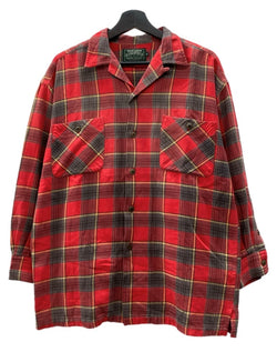 ラルフローレン RalphLauren POLO COUNTRY 90s FLANNEL SHIRT フランネル シャツ ネルシャツ インパクト21 開襟 長袖 赤 サイズ 9 長袖シャツ チェック レッド 104MT-2271