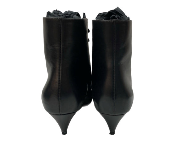 サンローラン Saint Laurent ポインテッドトゥ パテントブーツ レースアップ ヒール レザー BLACK 黒 351930 レディース靴 ブーツ その他 ブラック SIZE36 1/2 104S-715