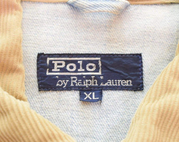 ラルフローレン RalphLauren 90's POLO by RALPH LAUREN ポロバイラルフローレン DENIM FIREMAN COAT デニム ファイヤーマンコート 90年代 XL ジャケット ブルー LLサイズ 103MT-2945