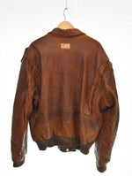 US US古着 MICHAEL CLASSIC APPAREL 90's  A-2 TYPEレザーフライトジャケット XXl ジャケット ブラウン 3Lサイズ 103MT-3509
