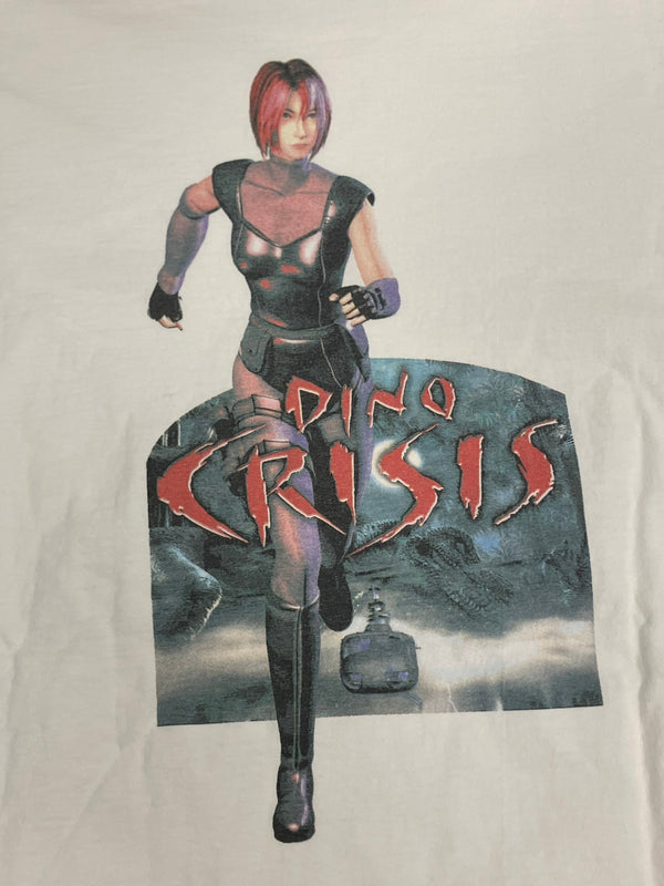 US US古着 90's~00's 90年代～ TULTEX CAPCOM カプコン DINO CRISIS ディノクライシス ゲームT 両面プリント XL Tシャツ ホワイト LLサイズ 101MT-4338