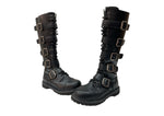 デモニア DEMONIA RIOT-20 アイレット レースアップ ニーハイ ブーツ スチールトゥ ロング パンク シューズ 黒 メンズ靴 ブーツ その他 ブラック 9M 104S-980