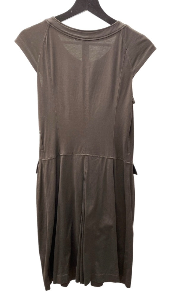 バーバリー Burberry ロンドン London 三陽商会 フレンチスリーブ ドレス French Sleeve Dress ゴールドボタン ノバチェック BROWN 茶色 FMA90-562-55 ワンピース 無地 ブラウン SIZE40 104LT-125