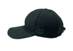 グッチ GUCCI GG LOGO BASEBALL CAP ロゴ ベースボール キャップ 刺繍 ハット 黒 帽子 メンズ帽子 キャップ ロゴ ブラック Mサイズ 104H-52