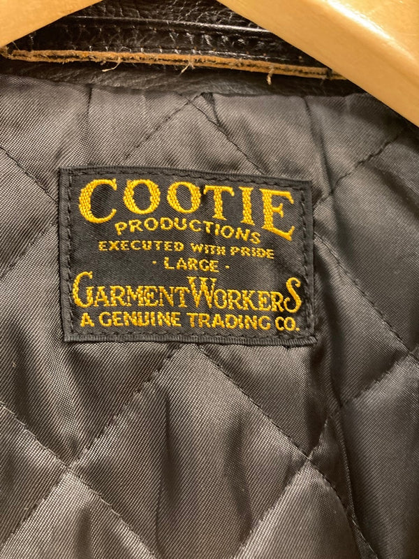 クーティー COOTIE ダブルライダース ジャケット 本革 牛革 黒  レザージャケット ジャケット ブラック Lサイズ 101MT-3386