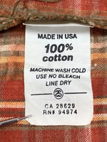 ステューシー STUSSY OLD 紺タグ Plaid shirt チェック シャツ 半袖 茶 半袖シャツ ロゴ ブラウン Mサイズ 104MT-1923