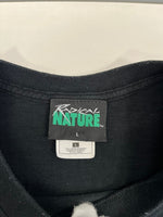 US US古着 RADICAL NATURE ラディカルネイチャー アニマルTシャツ カエルプリント フロッグプリント 蛙プリント 黒 総柄   Tシャツ ブラック Lサイズ 101MT-4834