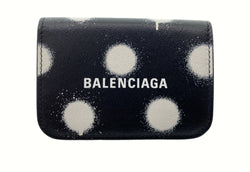 バレンシアガ BALENCIAGA CASH MINI WALLET SPRAYED POLKA DOTS PR SM CA PA ミニ ウォレット 3つ折り 折りたたみ 黒 593813 1WVG3 1097 財布・ケース メンズ財布 ドット・水玉 ブラック 104wallet-4