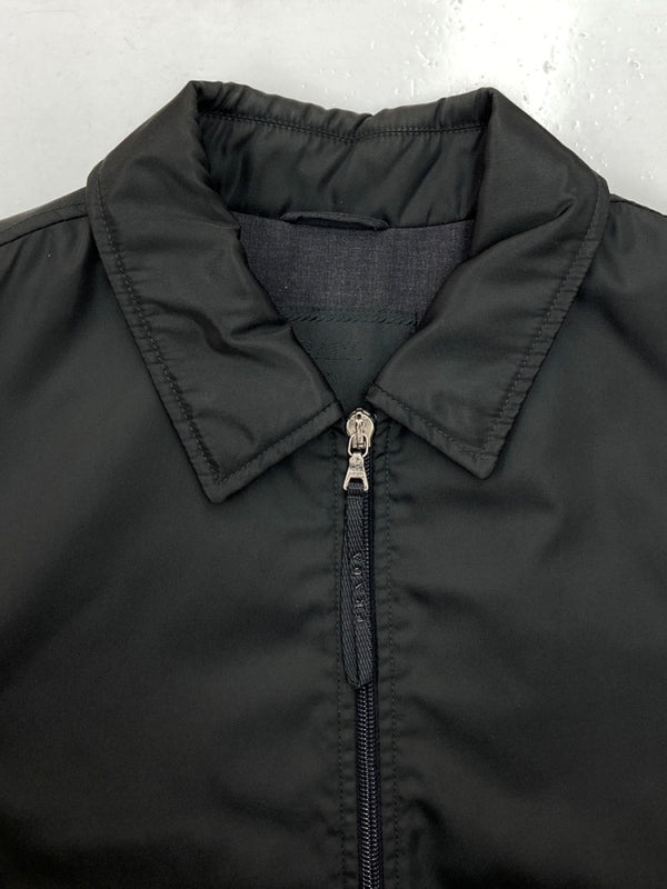 プラダ PRADA NYLON JACKET ナイロン ジャケット ジップアップ アーカイブ アウター 黒 ジャケット 無地 ブラック Sサイズ 104MT-1549