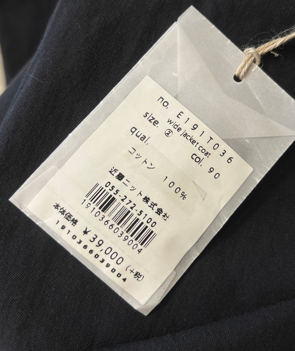 エヴァムエヴァ evam eva wide jacke coat ワイドジャケットコート コットン 日本製 E191T036 ジャケット ブラック サイズ2 101LT-246