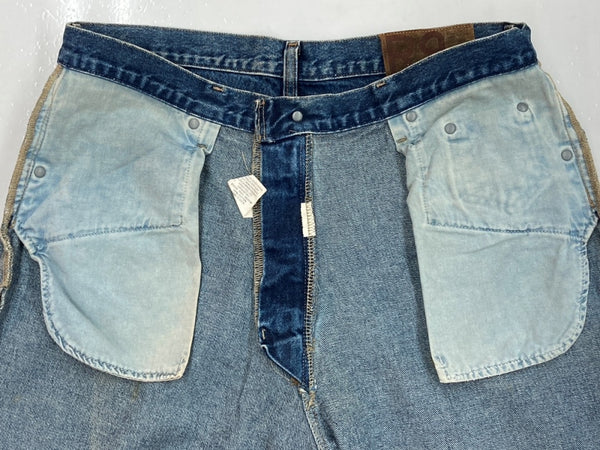 ダブルアールエル RRL 90s DENIM PANTS デニム パンツ ジップフライ ジーパン ジーンズ USA製 Ralph Lauren インディゴ 青 ロゴ R004 デニム ブルー サイズ 34 104MB-213
